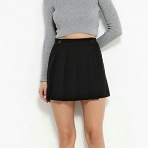 Preppy Y2K Style Black Pleated Kilt Mini Skirt